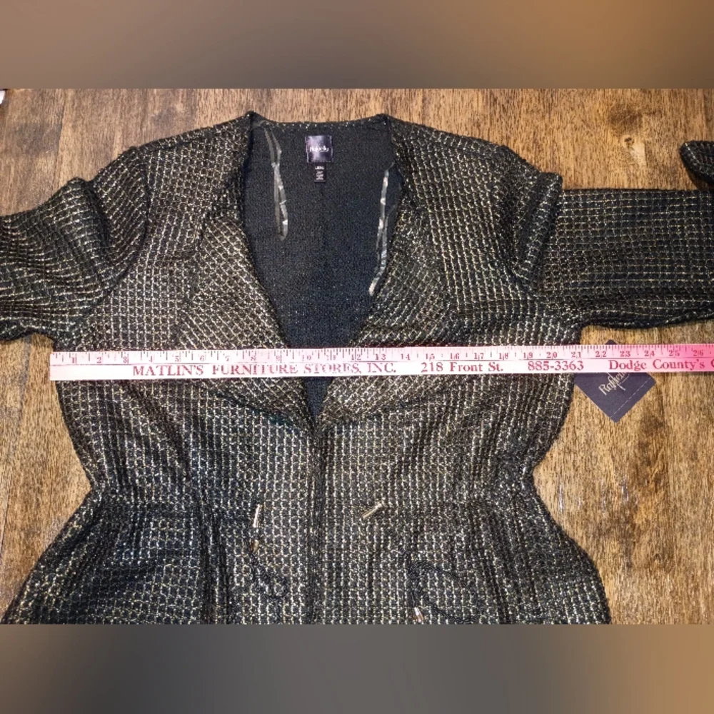 Rafaella Black and Gold‎ Textured Blazer